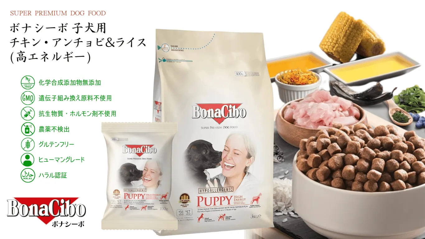 ボナシーボ BonaCibo 子犬用 チキン・アンチョビ＆ライス(高エネルギー)