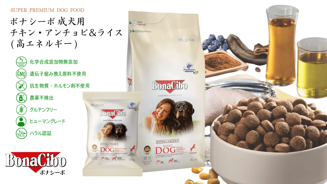 ボナシーボ BonaCibo 成犬用 チキン・アンチョビ＆ライス(高エネルギー)